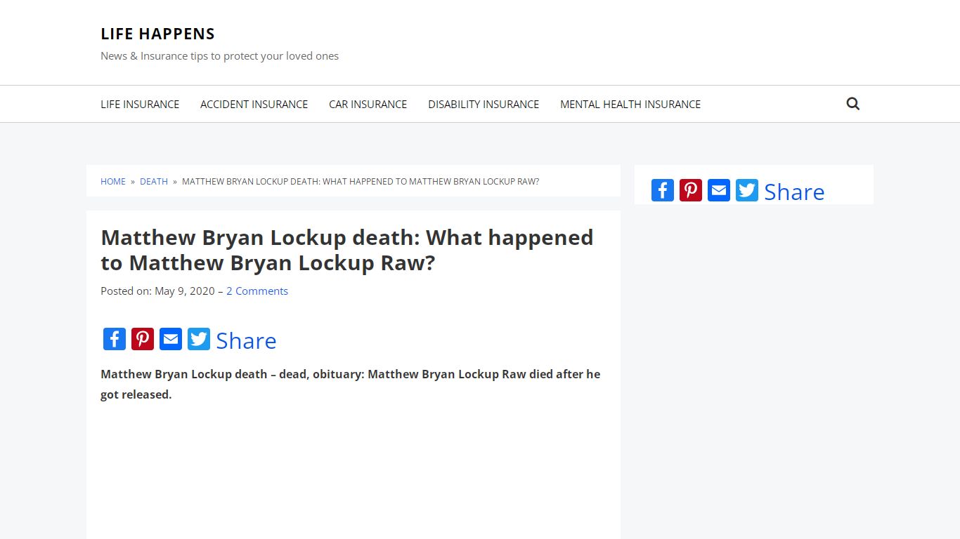 Matthew Bryan Lockup death: What happened to Matthew Bryan Lockup Raw?